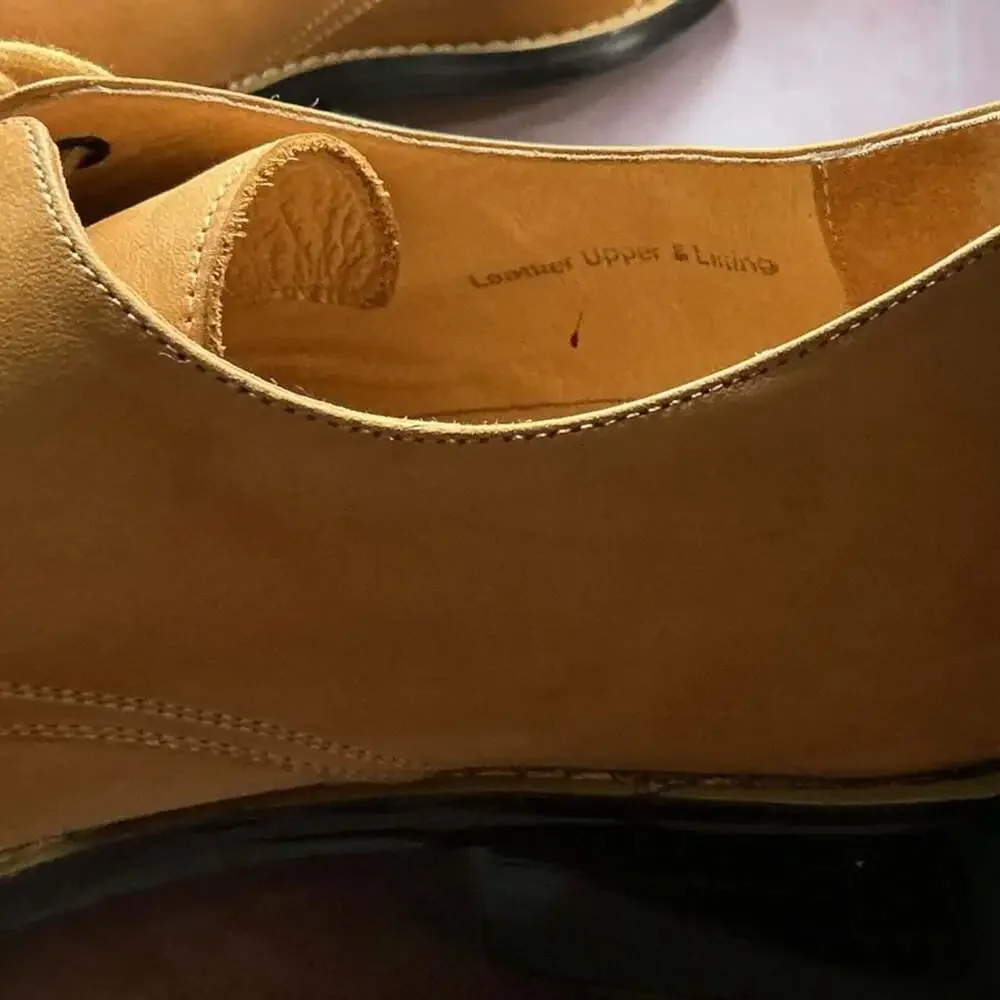 J. Bosco Tan Leather Dress Shoes Oxford Size 8.5E